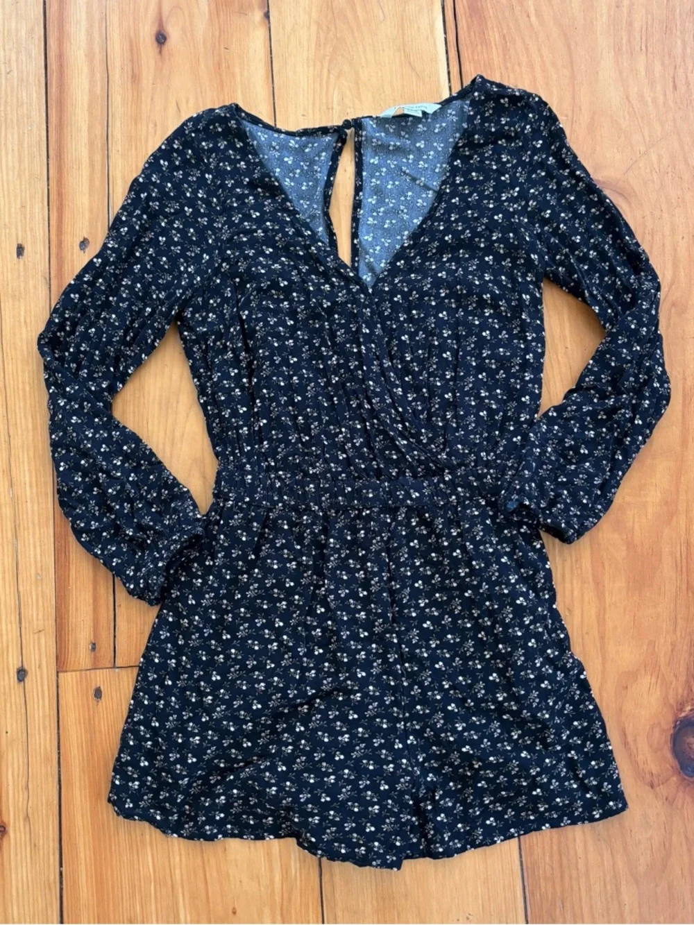 American Eagle Floral Romper Small Boho Long Sleeve